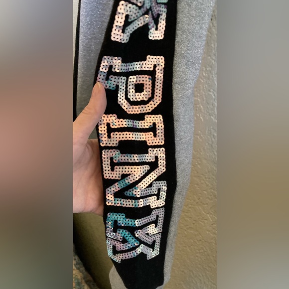 ***Pink Victoria’s Secret Rare Silver Mermaid Bling Jogger Pants A243 - Picture 9 of 11